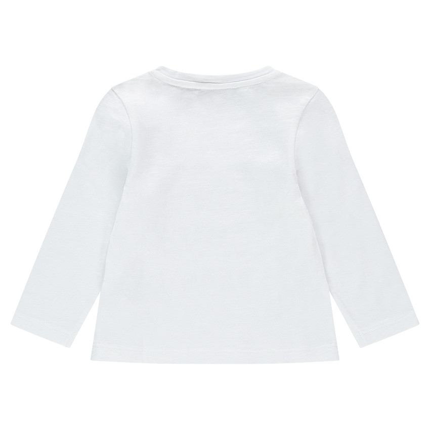 Tee-shirt manches longues en jersey avec print fantaisie et col pressionné 