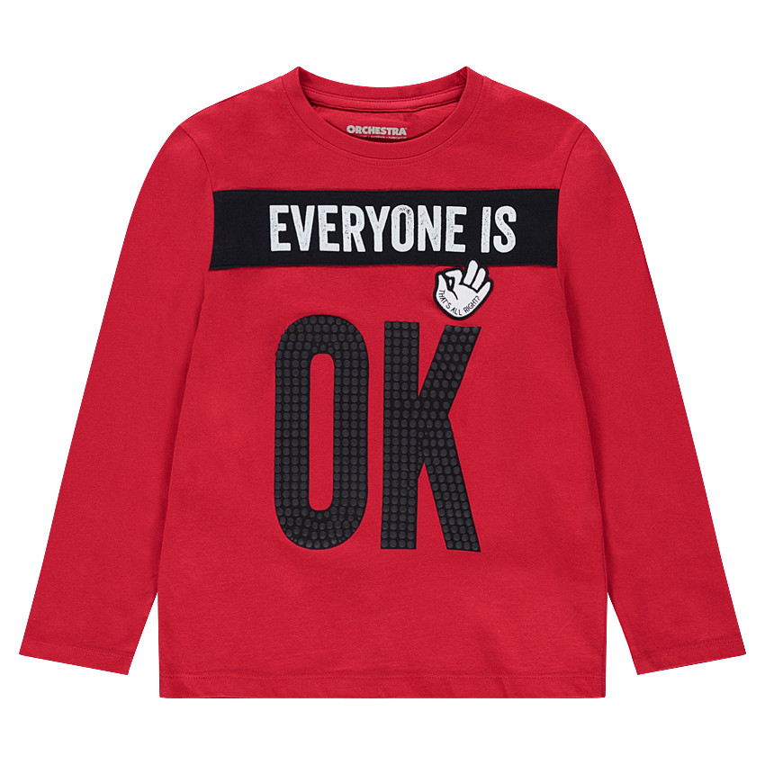 Junior - Tee-shirt manches longues en jersey avec message printé 