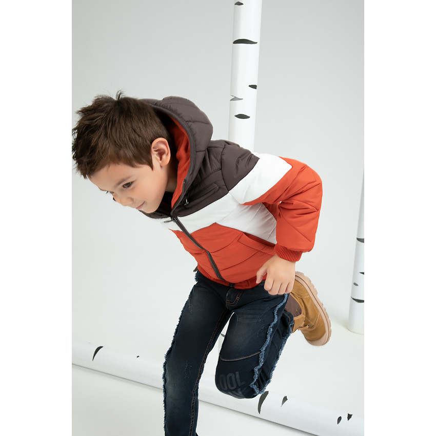 Doudoune matelassée tricolore avec doublure micropolaire 