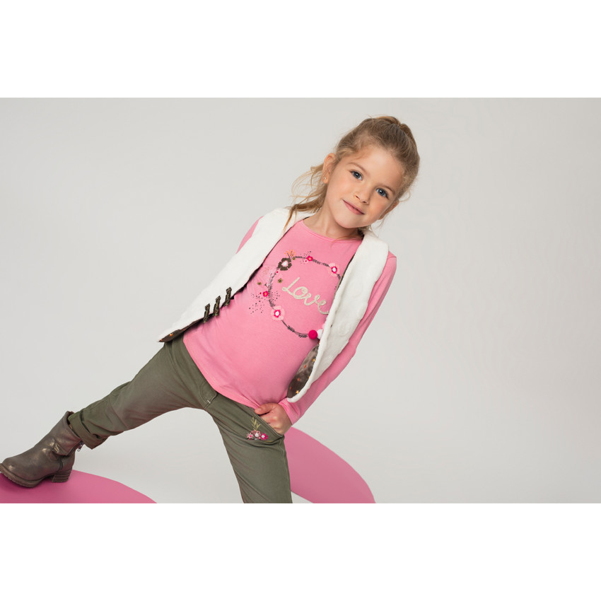 Gilet sans manches en sherpa à pois reliéfés et doublure satin 