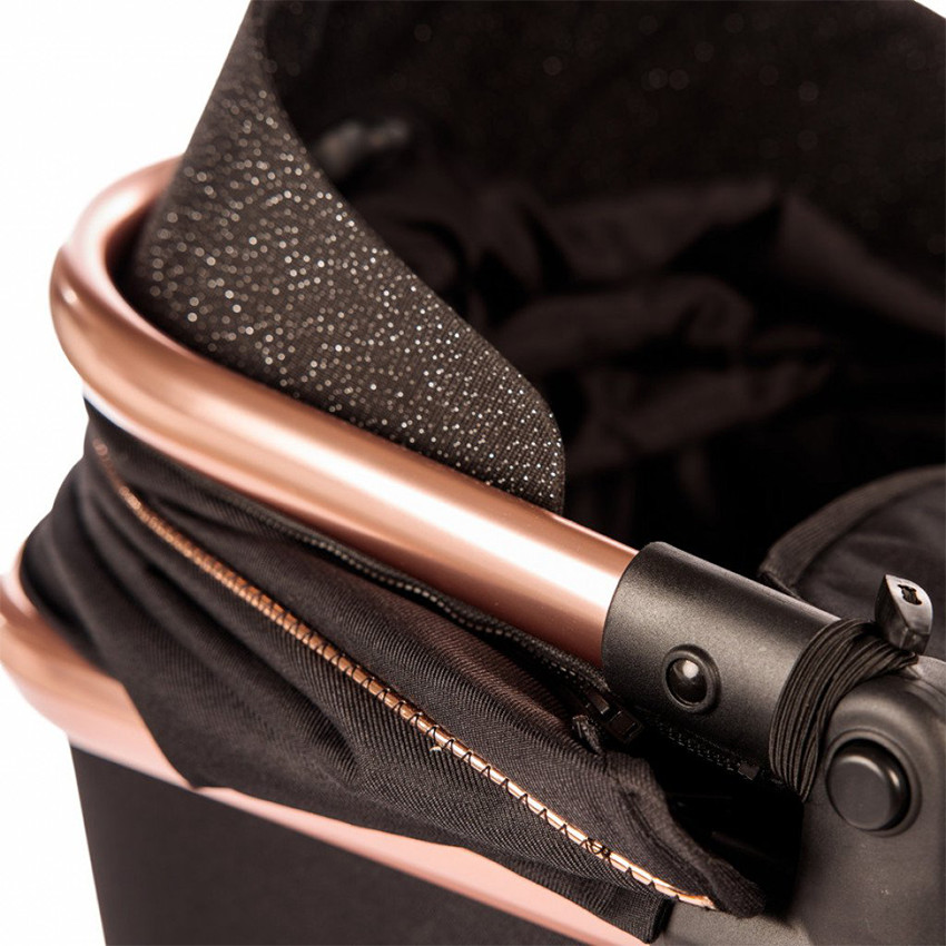 Poussette duo avec nacelle Fenix - Noir/Rose Gold 