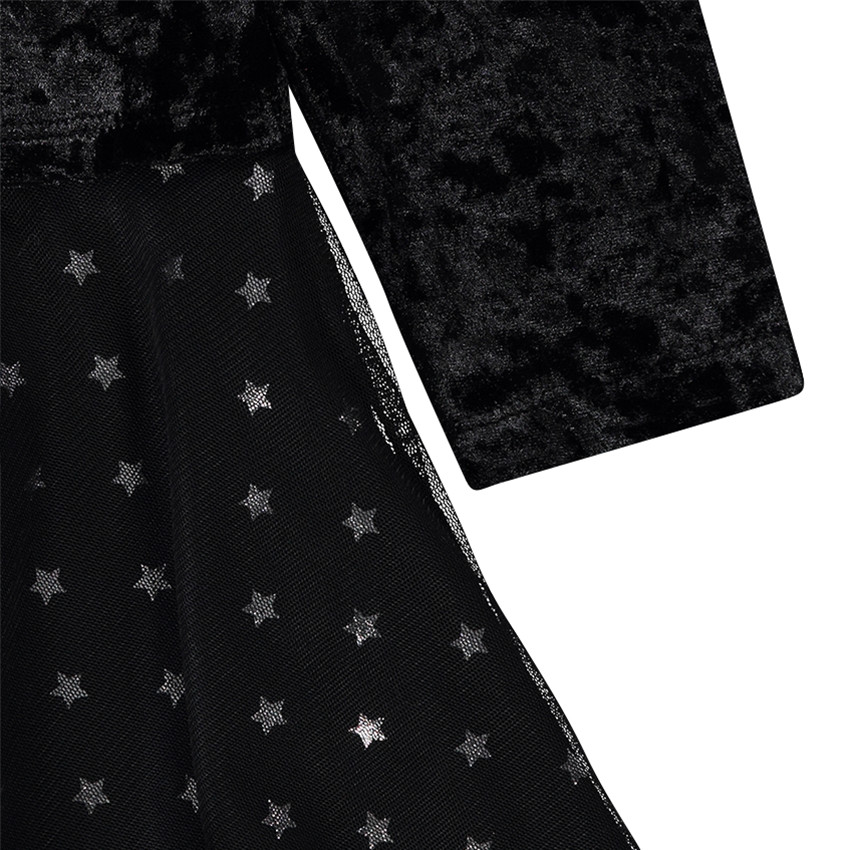 Robe bi-matière spéciale Halloween print chat en sequins magiques 