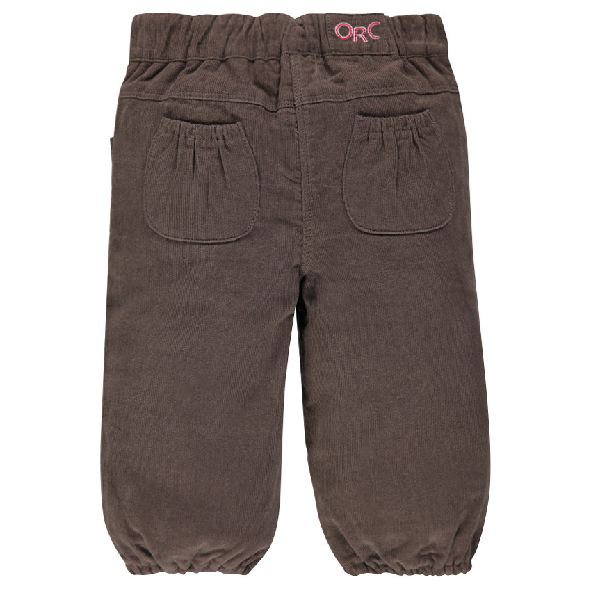 Pantalon en velours doublé jersey avec broderies 