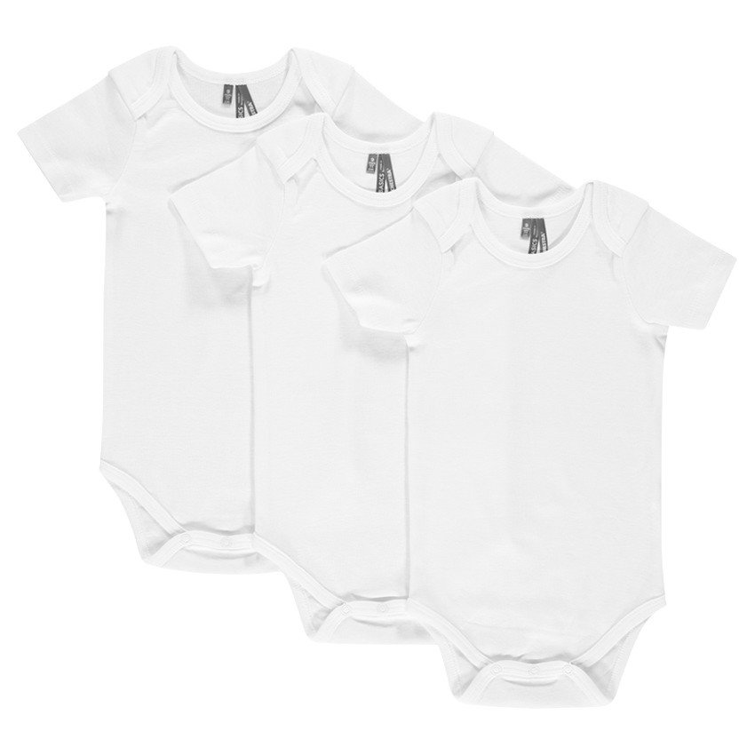 Lot de 3 bodies manches courtes en coton 