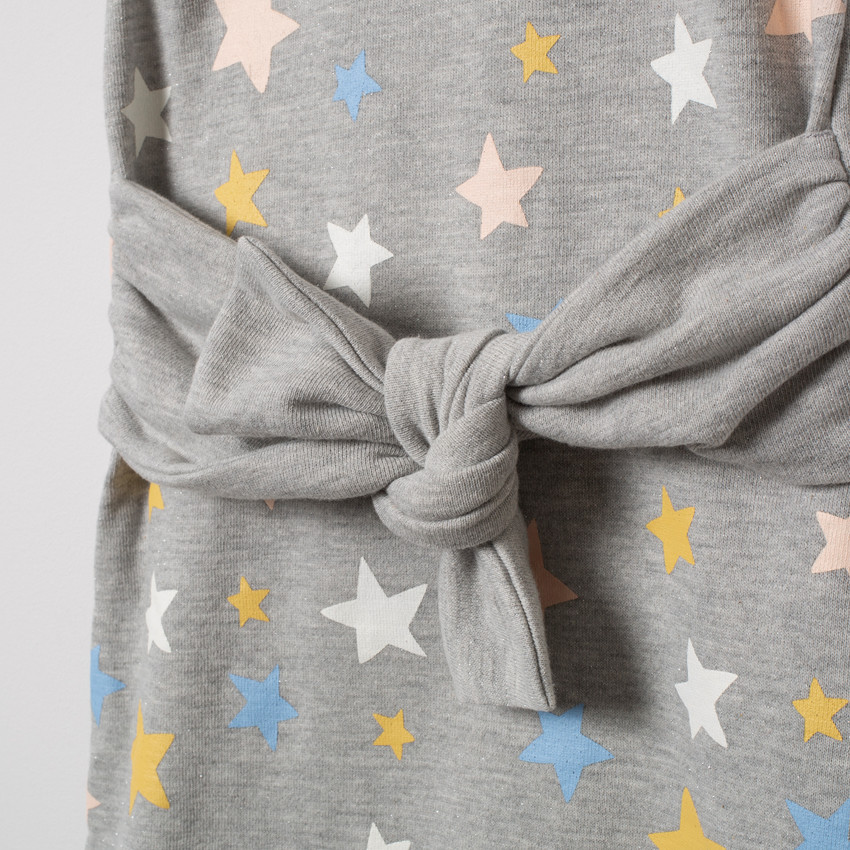 Robe en molleton à étoiles imprimées et ceinture 