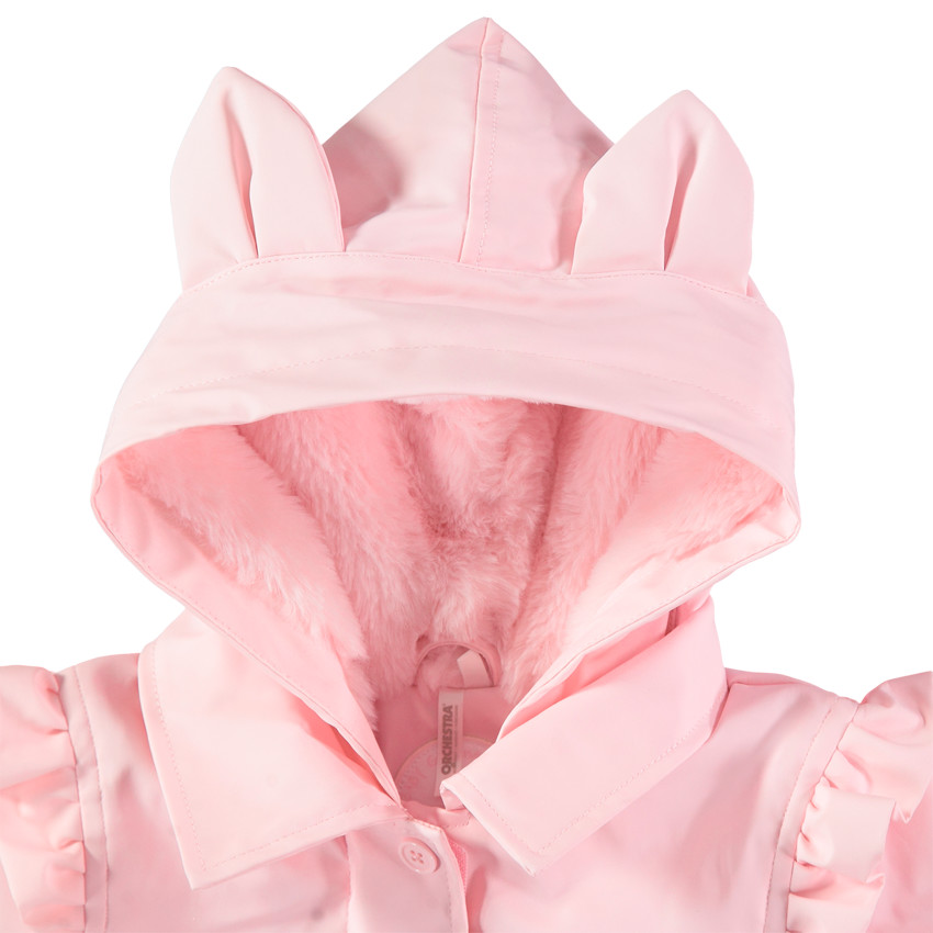 Coupe-vent à capuche en gomme doublé sherpa 