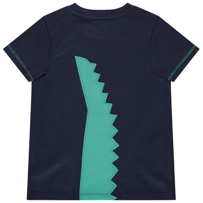 T-shirt manches courtes en coton bio motif crocodile 