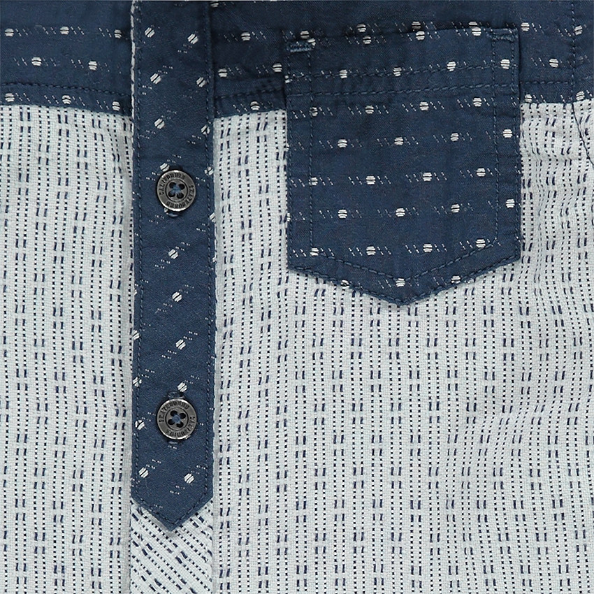 Chemise manches longues avec motifs placés en jacquard 