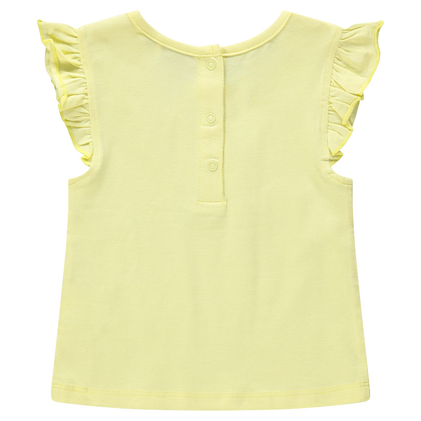 Lot de 2 tee-shirt manches courtes volantées uni/imprimé all-over 