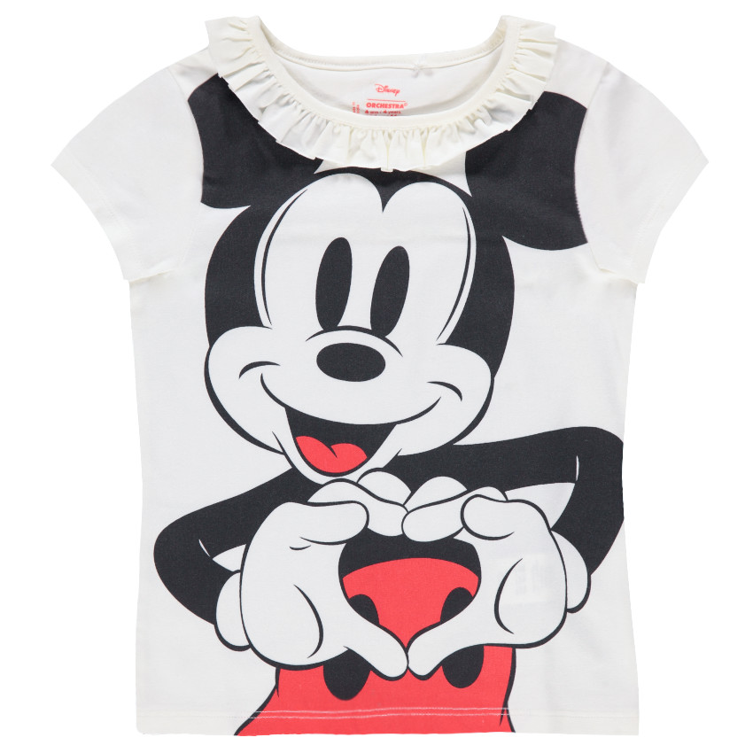 Tee-shirt en jersey avec col volanté et print Mickey  Disney 
