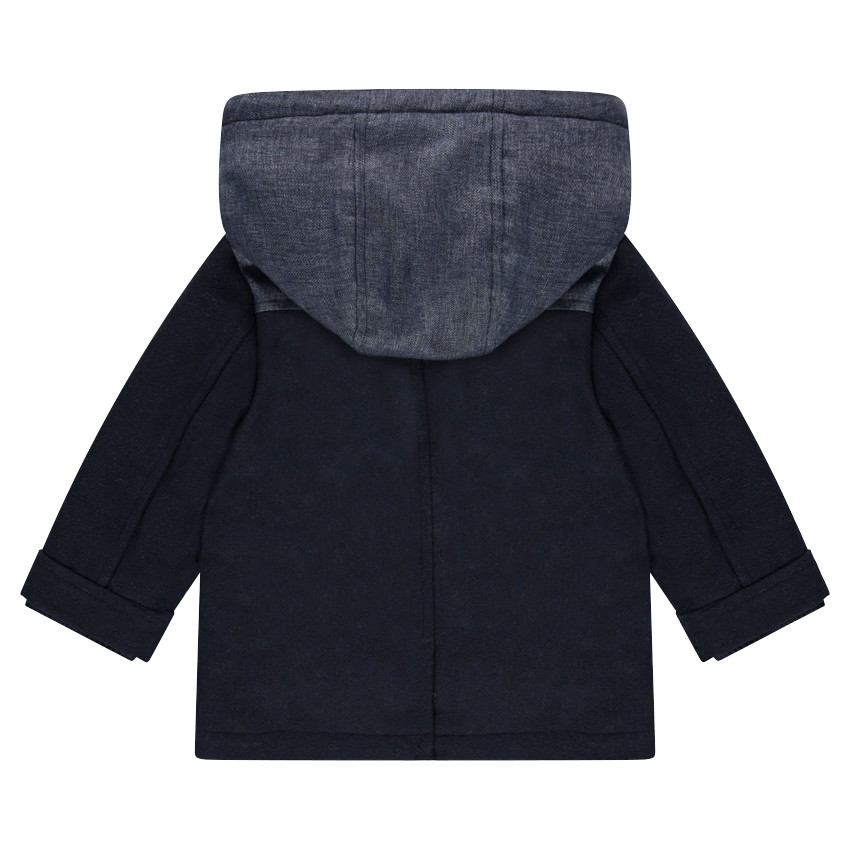 Duffle coat en polyester et laine doublé de flanelle à carreaux 