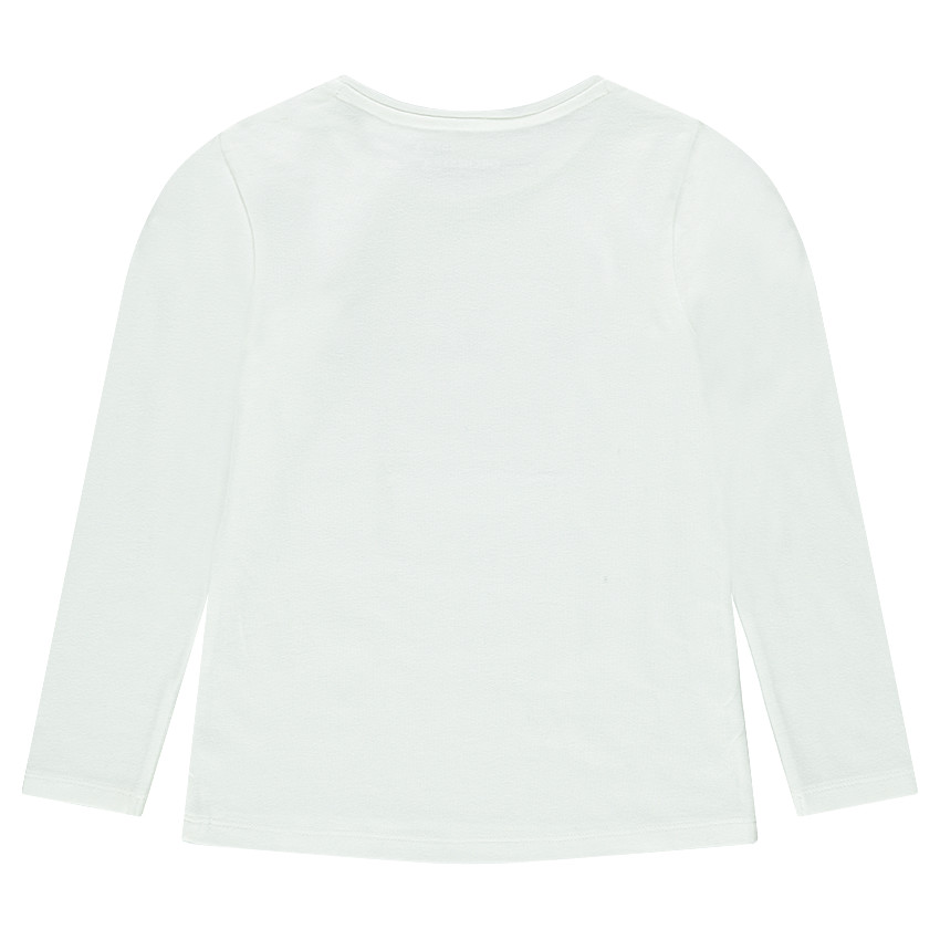 Junior - Tee-shirt manches longues uni avec print fantaisie 