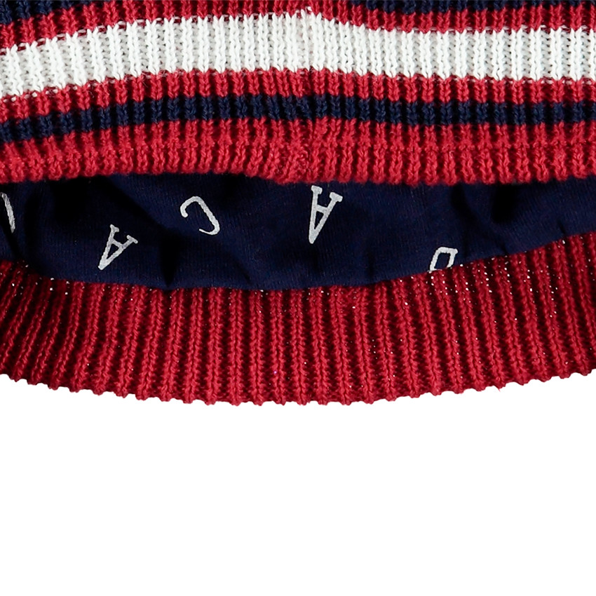 Bonnet en tricot avec cache oreilles doublé jersey 