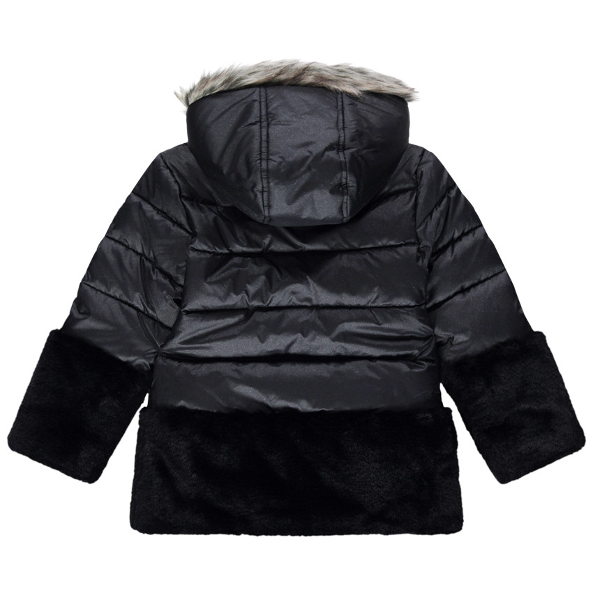 Doudoune longue fausse fourrure doublée sherpa 