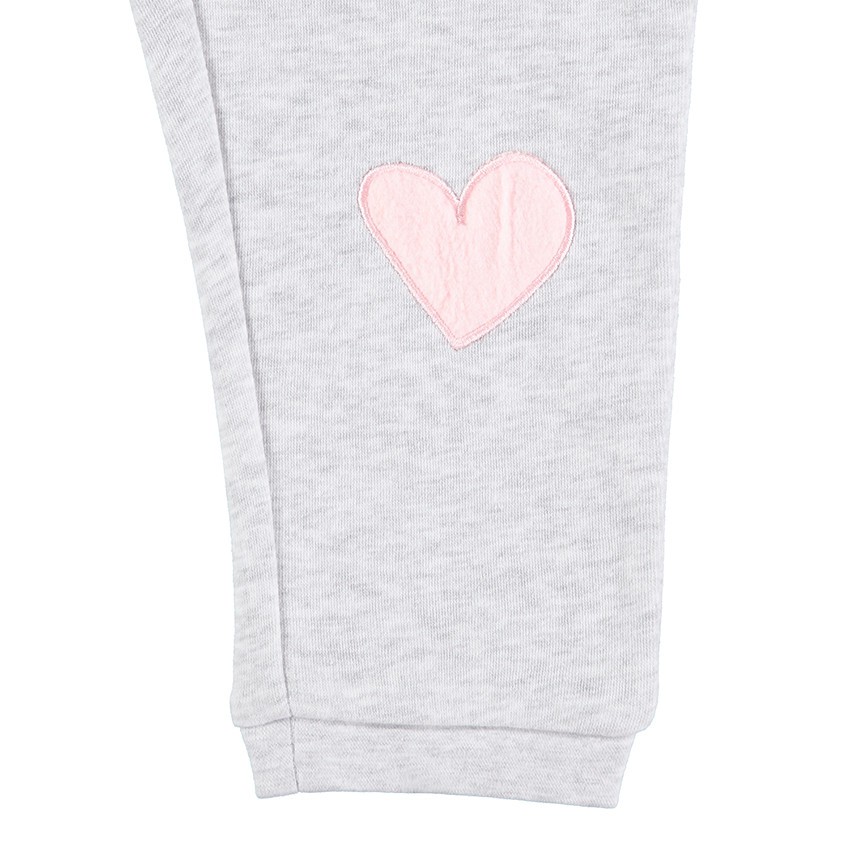 Jogging avec gilet rayé et pantalon en molleton patch coeurs 