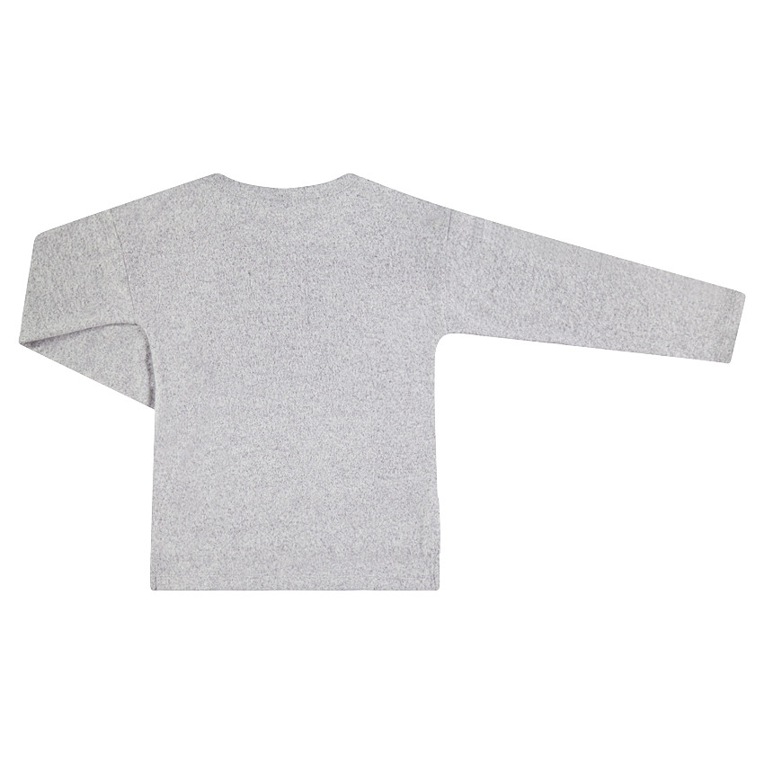 Tee-shirt manches longues chiné avec print Smiley iridescent 