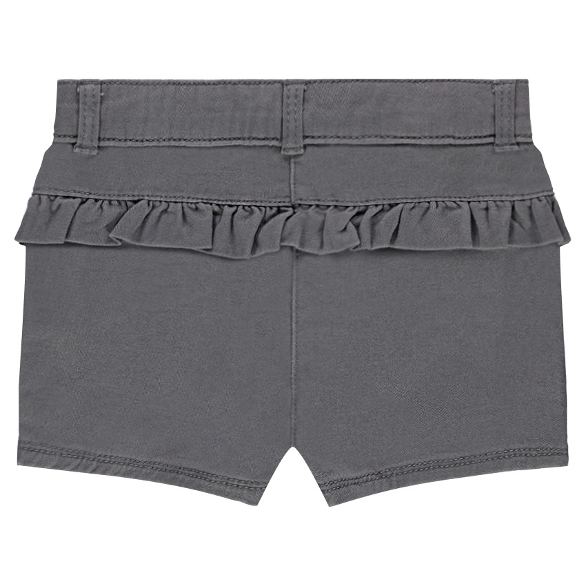 Short en twill avec empiècements volantés 