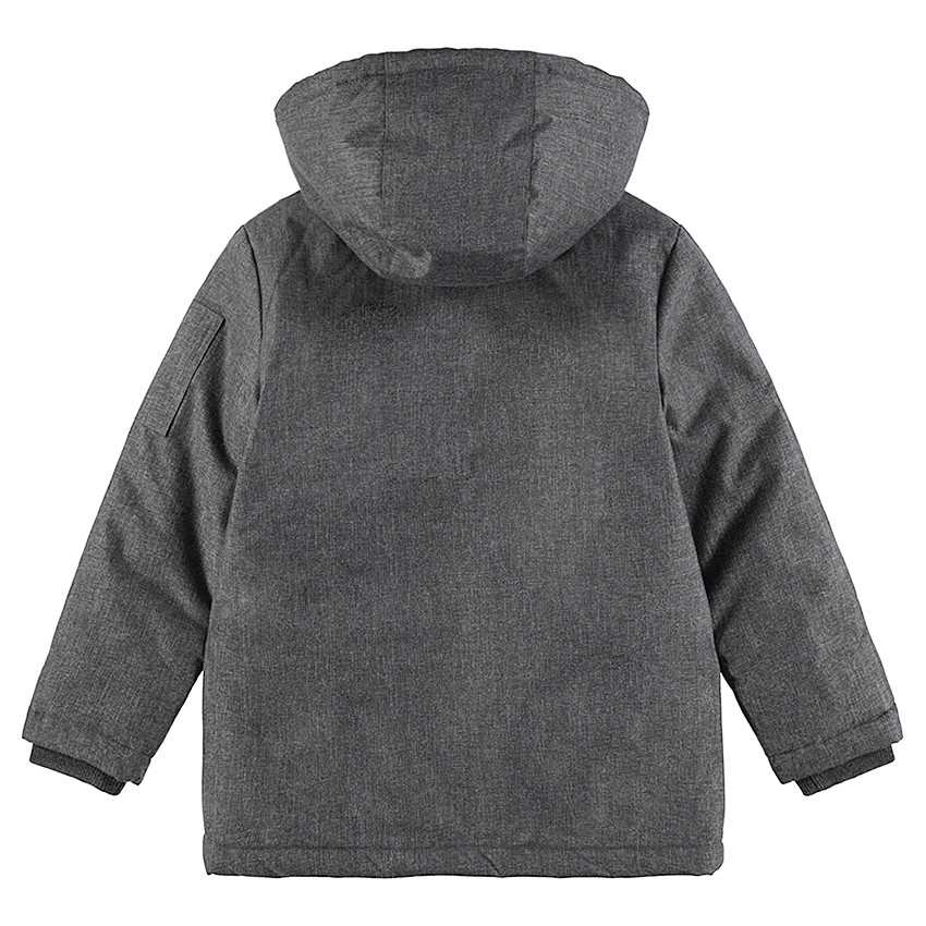 Parka chinée doublée sherpa avec capuche amovible et poches 
