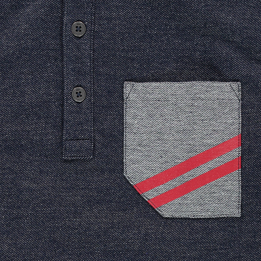 Polo en jersey fantaisie avec détails contrastés 