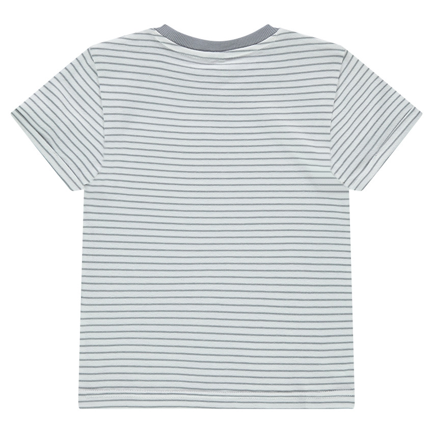 Tee-shirt manches courtes à rayures all-over avec poche 