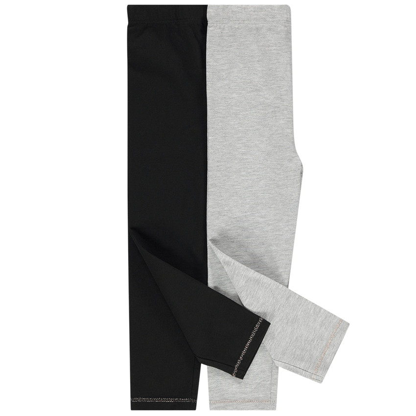Lot de 2 leggings unis en coton bio 