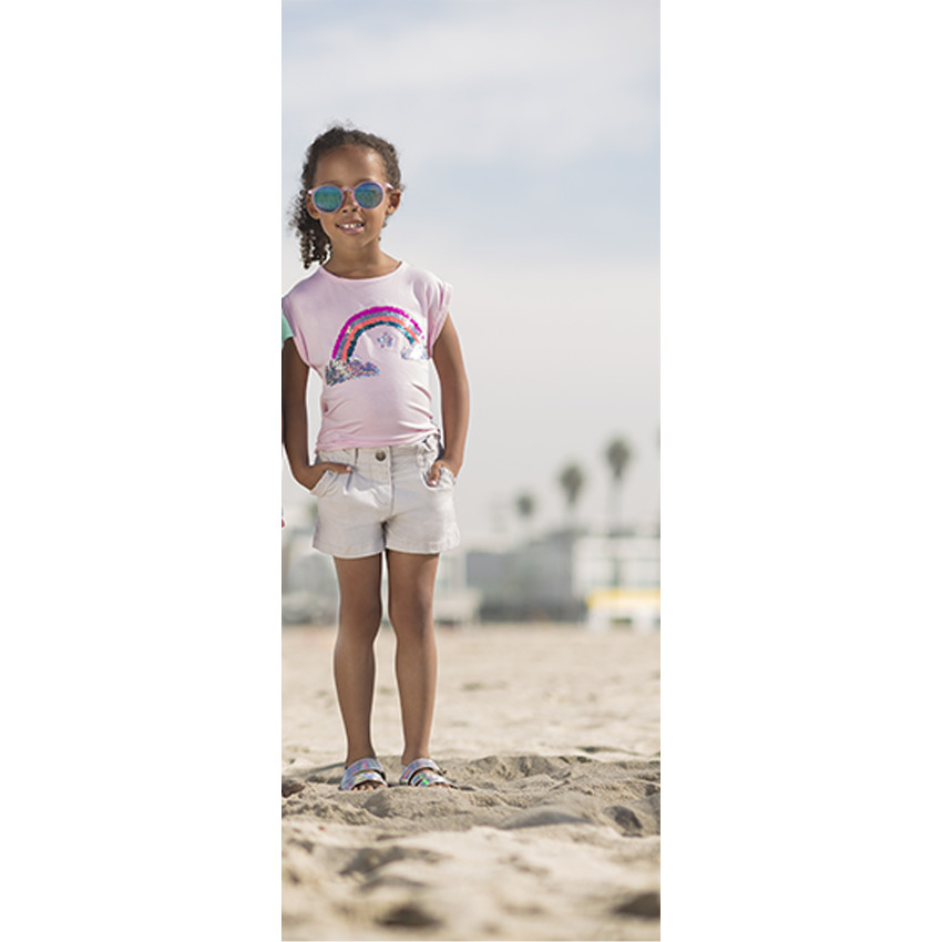 Short en twill avec volants sur les poches 