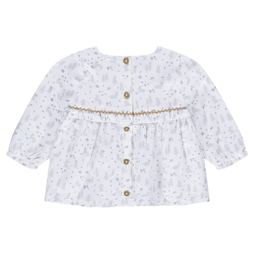 Tunique en coton doublé avec motif all-over  