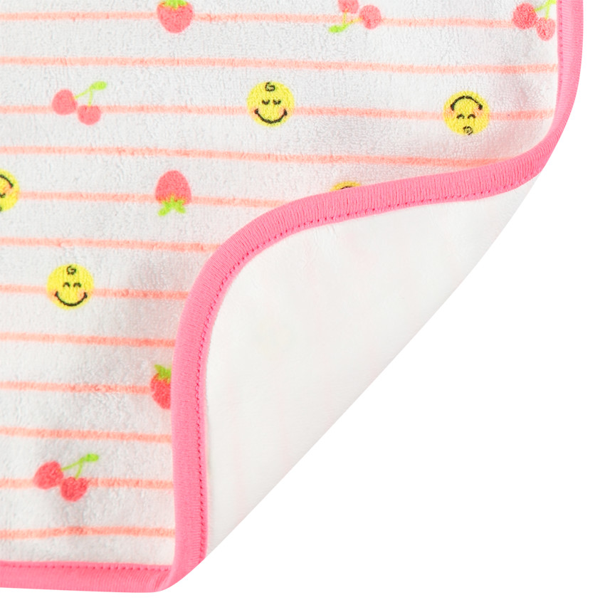 Lot de 2 bavoirs en éponge print Smiley et rayures 