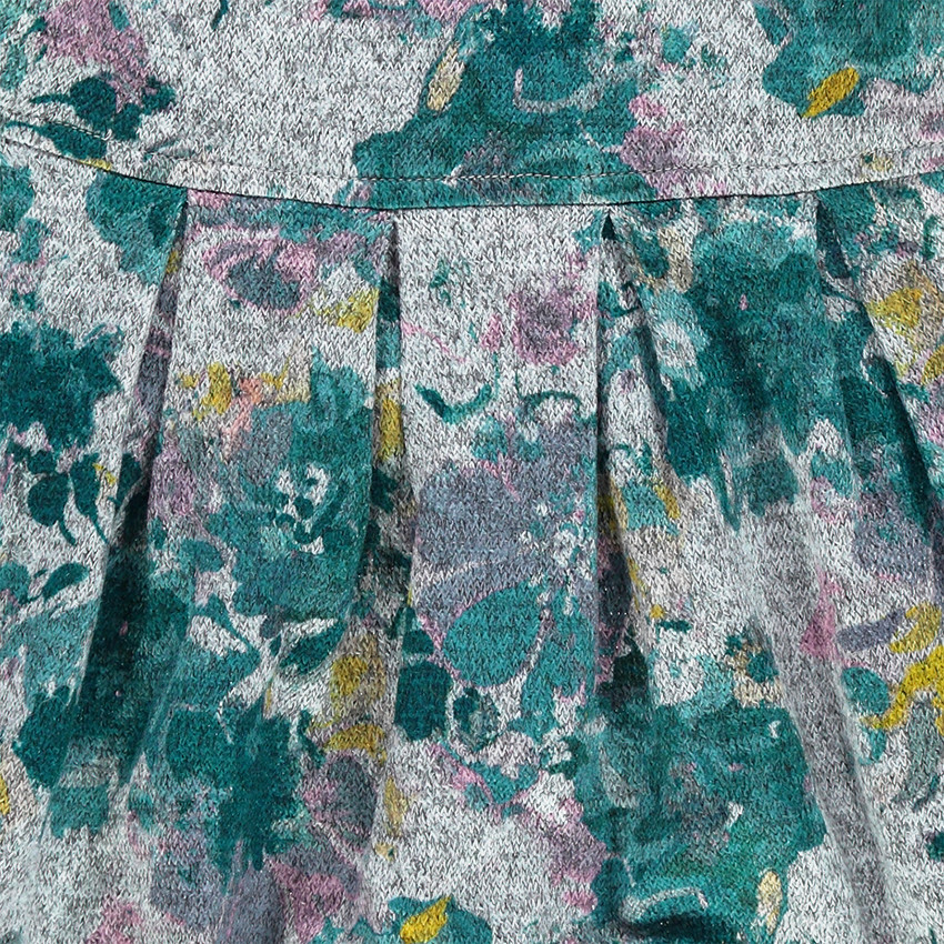 Robe en maille fantaisie imprimée fleurs 