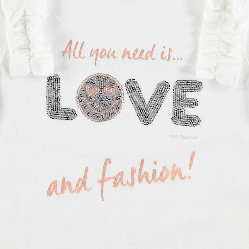 Tee-shirt manches longues en jersey avec Smiley en sequins 
