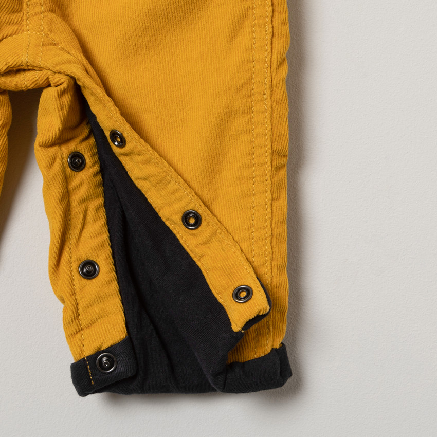 Salopette longues en velours milleraies doublé jersey 