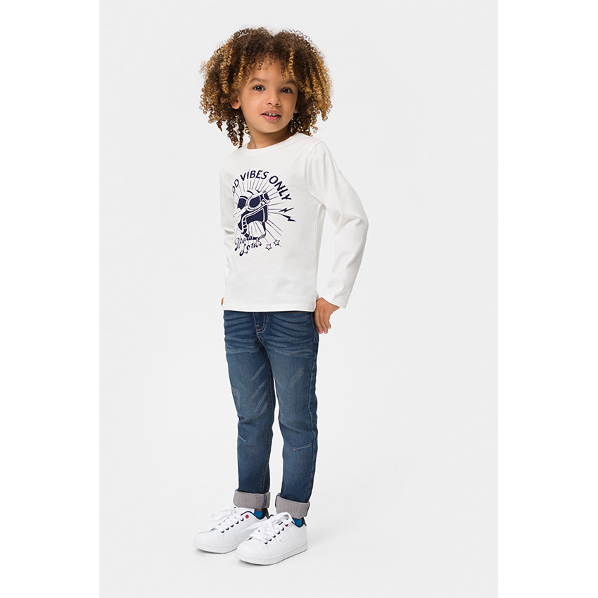 Junior - Jeans en molleton effet used 