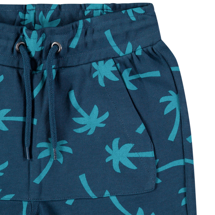 Bermuda imprimé palmiers all-over avec poche kangourou 