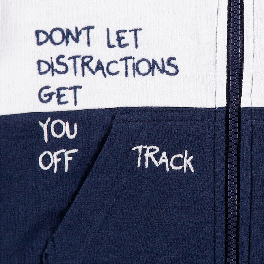 Gilet en molleton tricolore avec message printé 