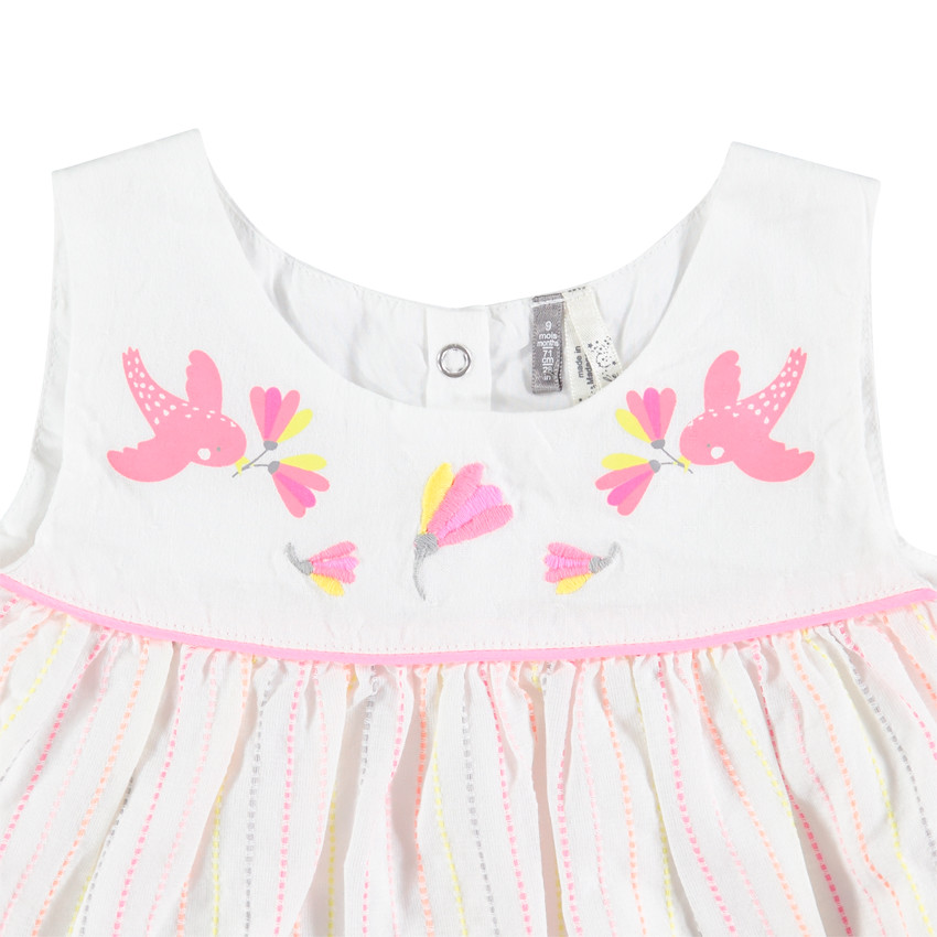 Ensemble avec tunique sans manches rayée et pantalon à volants 