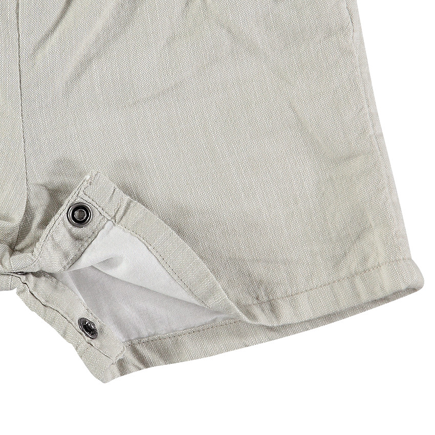 Salopette en coton et lin avec biais fantaisie 