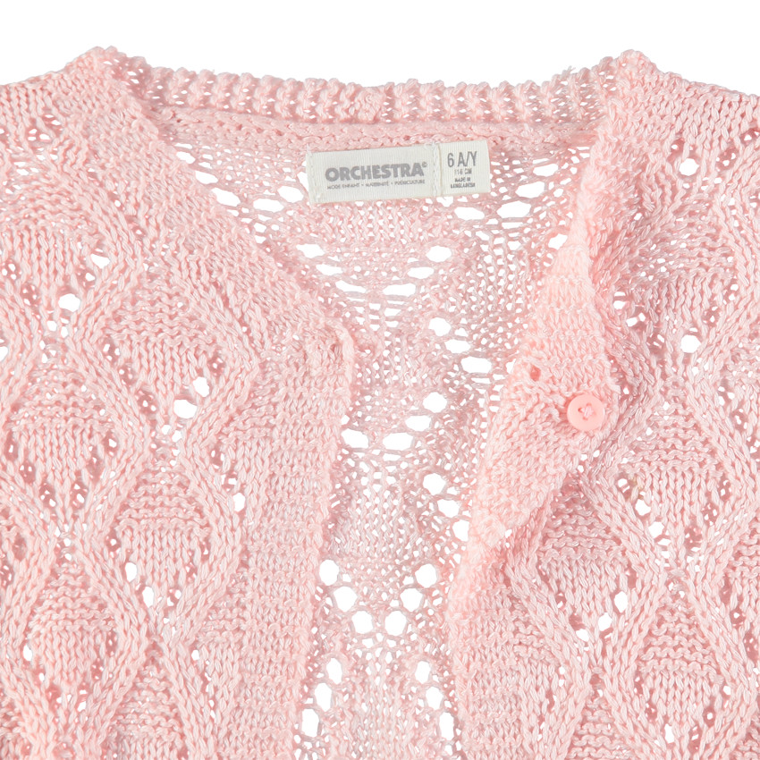 Gilet en tricot ajouré avec finitions à franges 