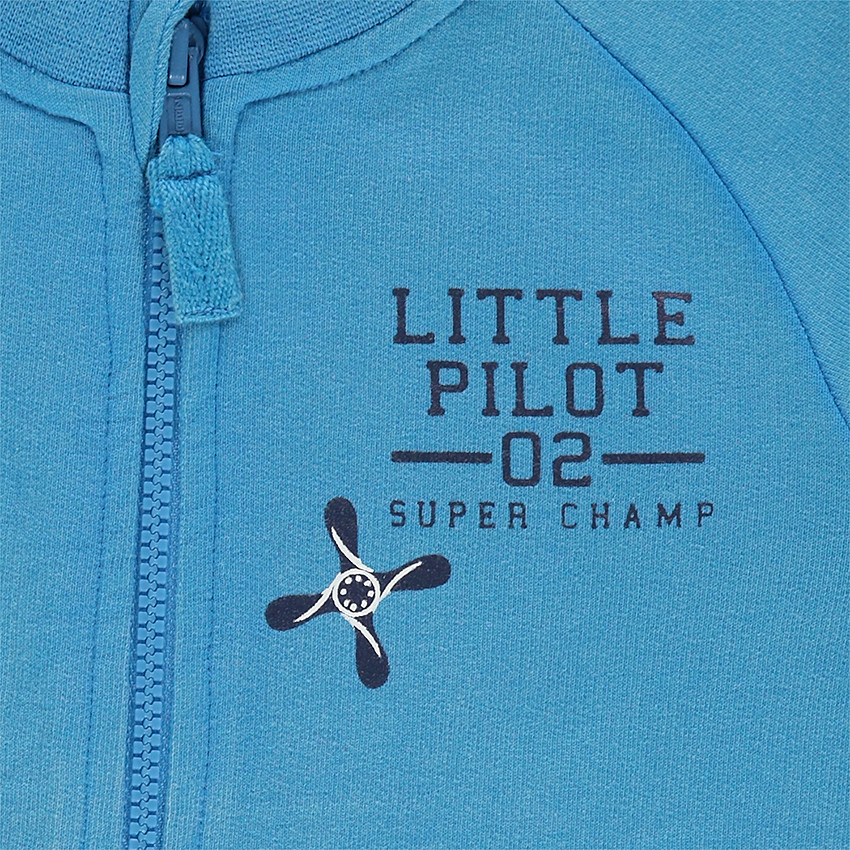 Gilet en molleton zippé avec badges patchés et brodés 