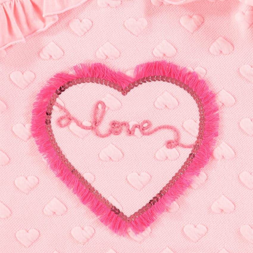 Sweat en molleton avec coeurs en jacquard et motif à sequins 