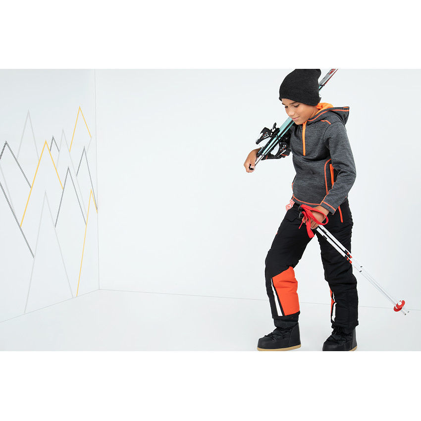 Junior - Sweat en polaire avec surpiqûres contrastées et poches zippées 