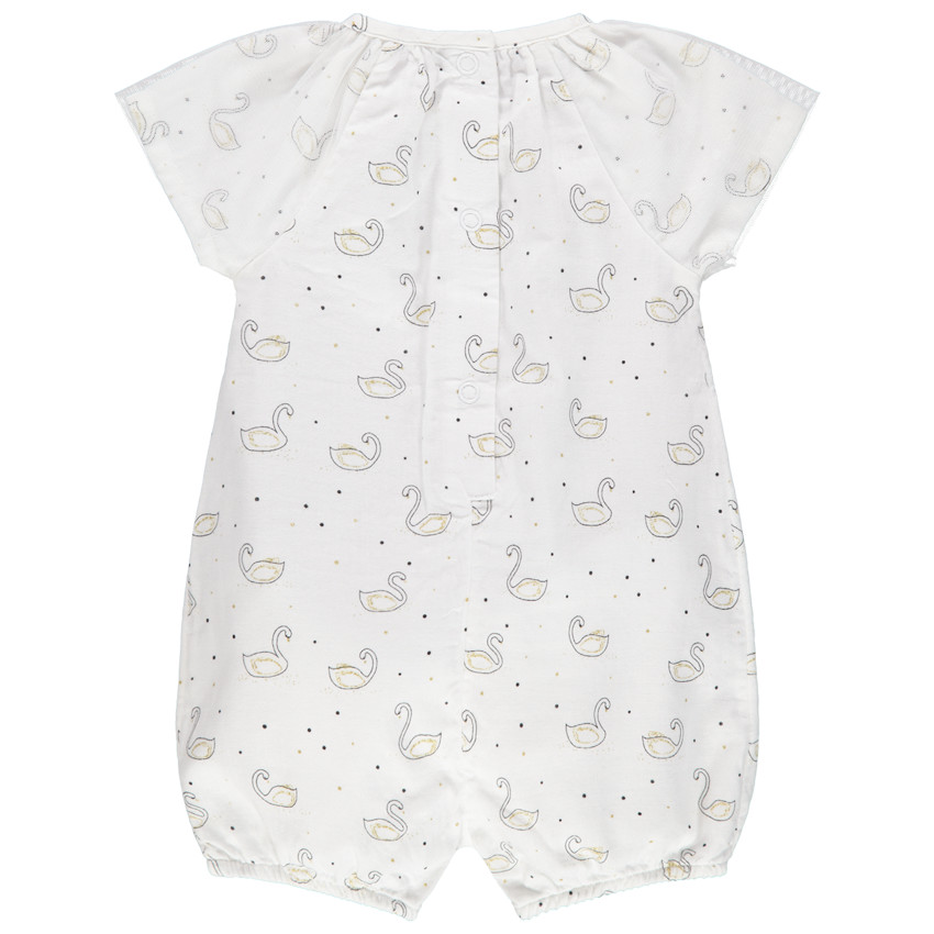 Combinaison courte imprimée cygnes all-over 