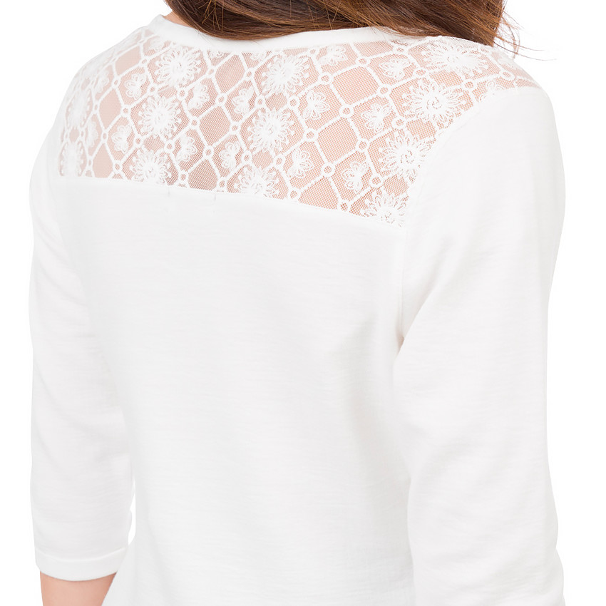 Sweat léger de grossesse avec lassage au col et dentelle 