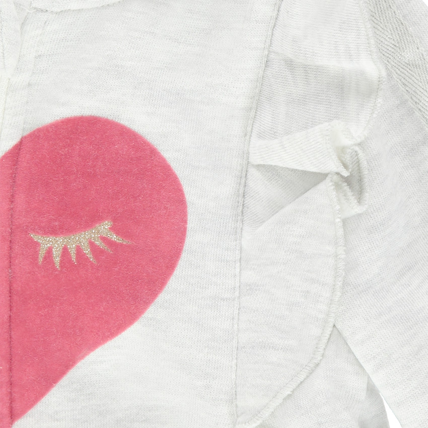 Gilet en molleton à capuche avec volants et motif fantaisie 