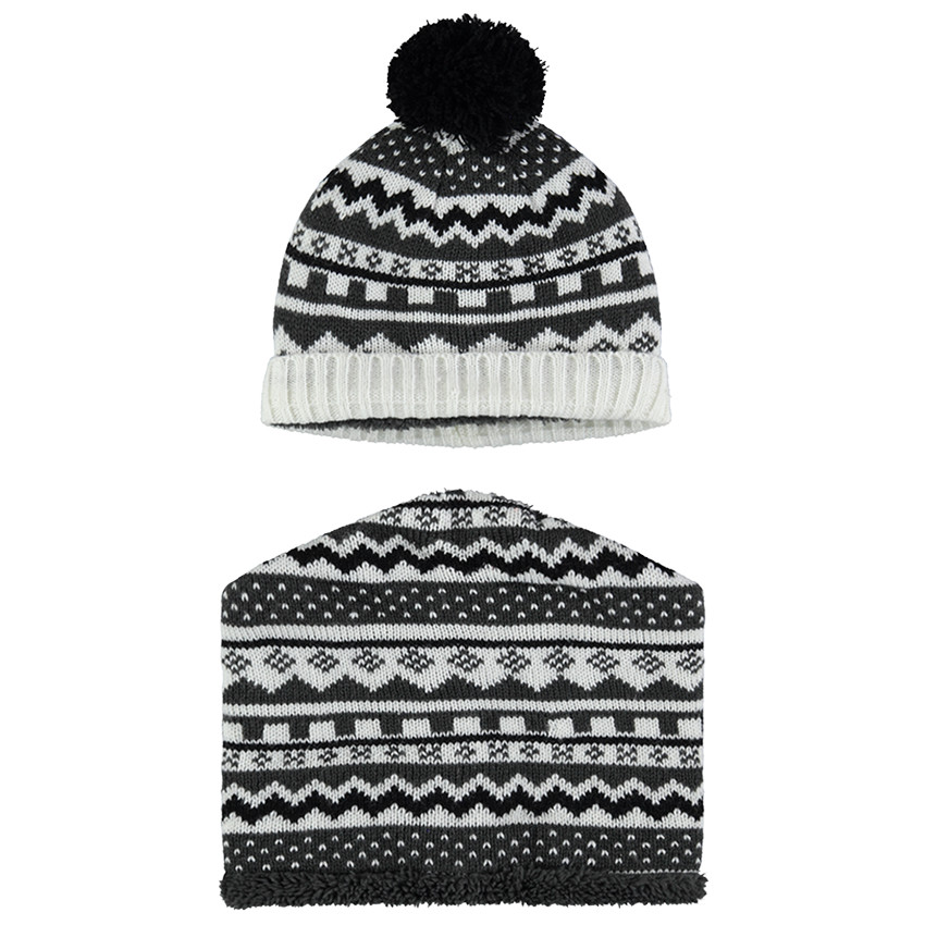 Ensemble bonnet et snood doublé sherpa 