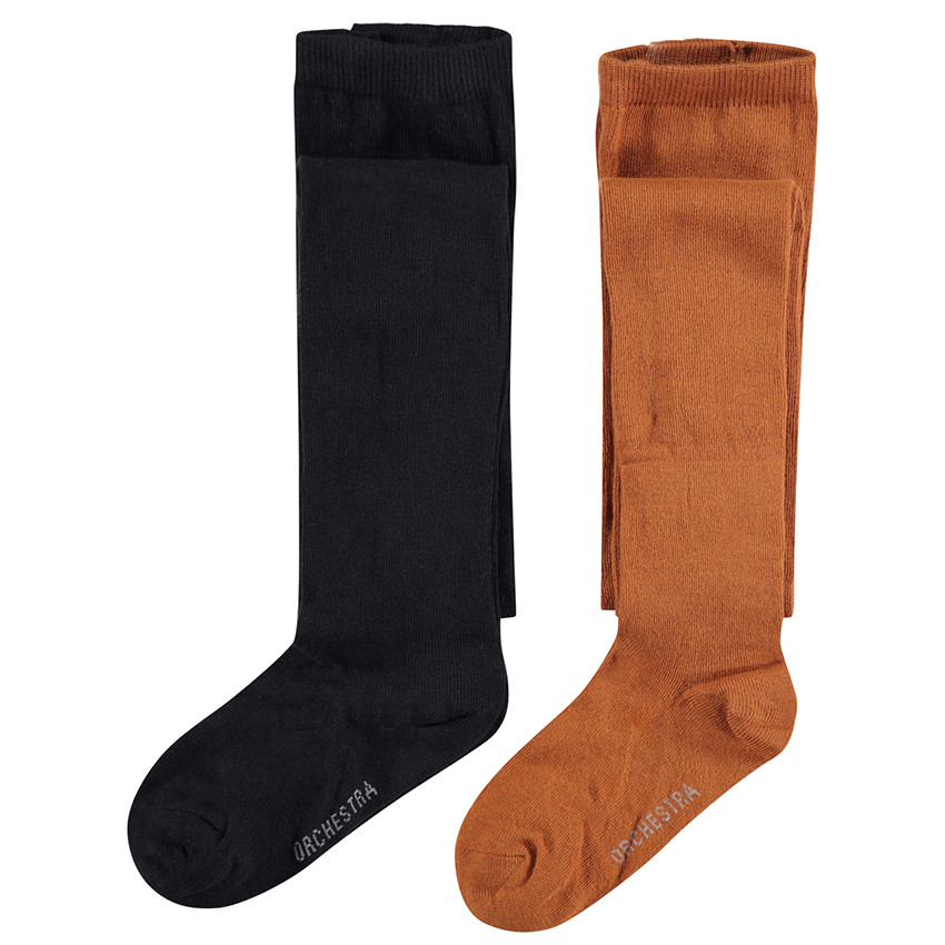 Lot de 2 collants épais unis 