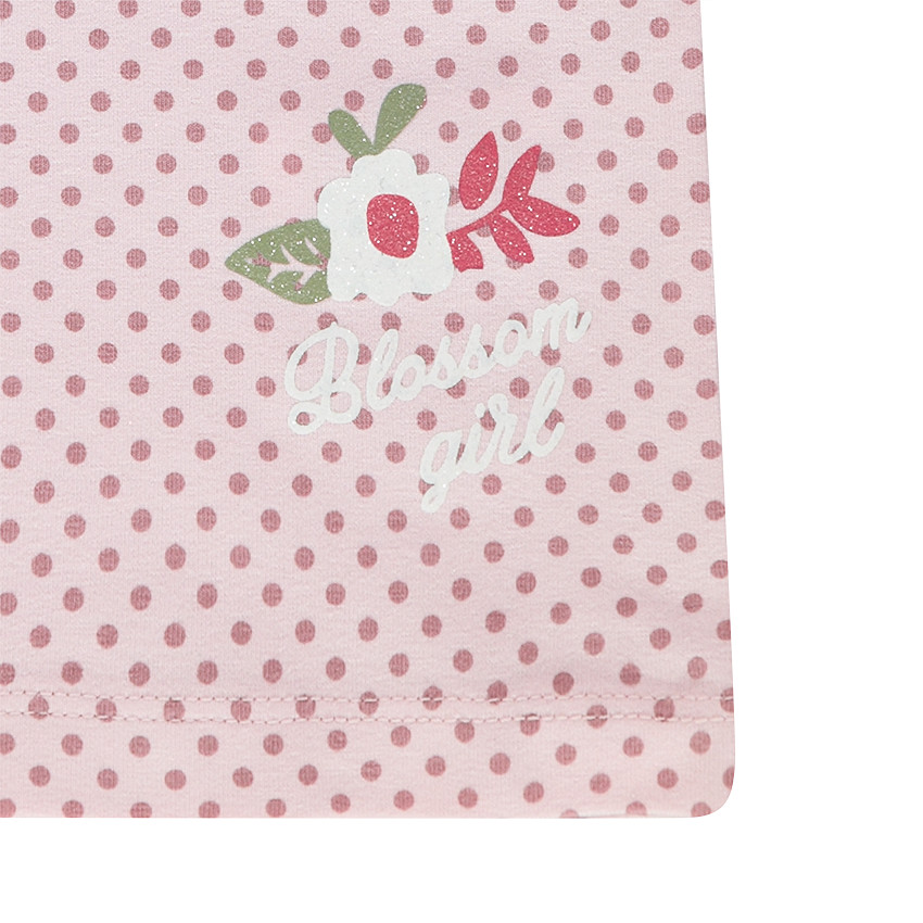 Tee-shirt manches courtes à pois all-over avec col fantaisie 