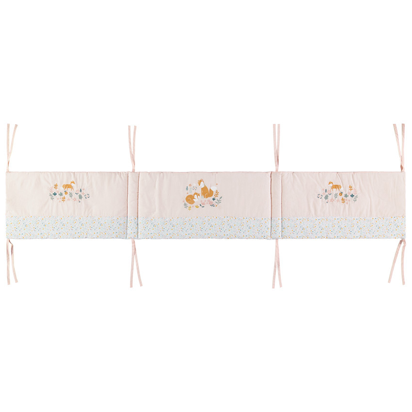 Tour de lit 3 pans à renards printés nouettes  