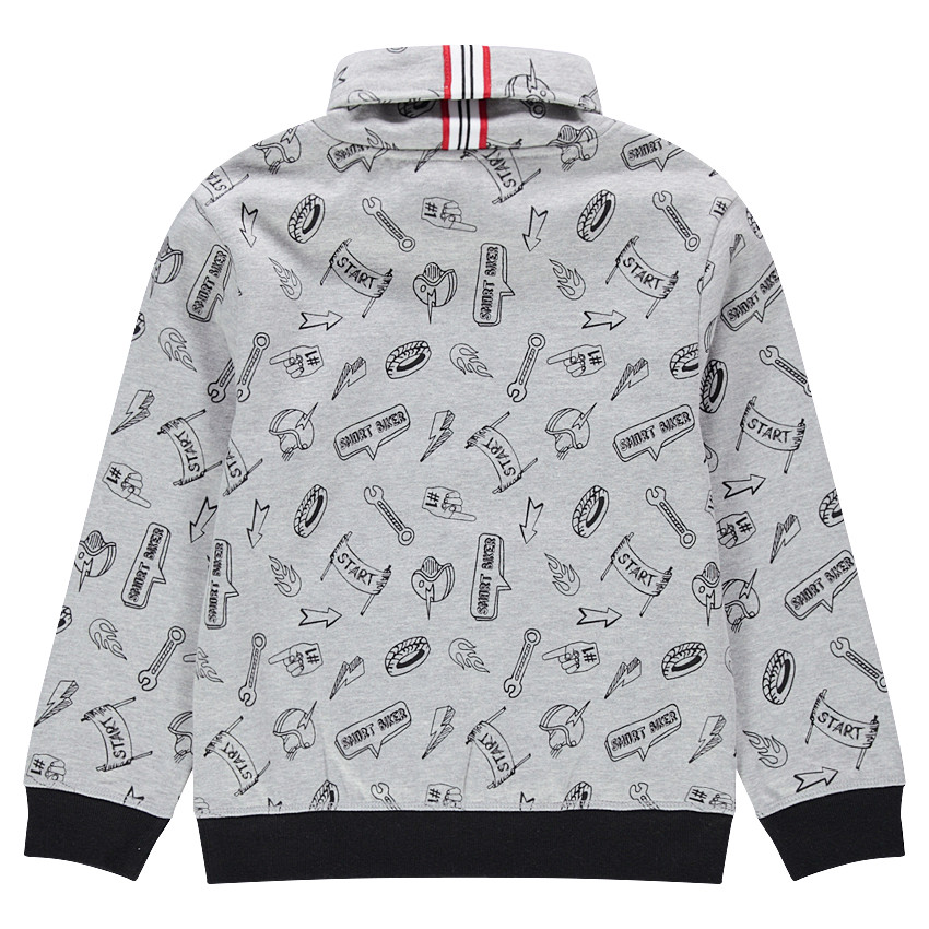 Junior - Sweat en molleton avec col croisé et imprimé all-over 