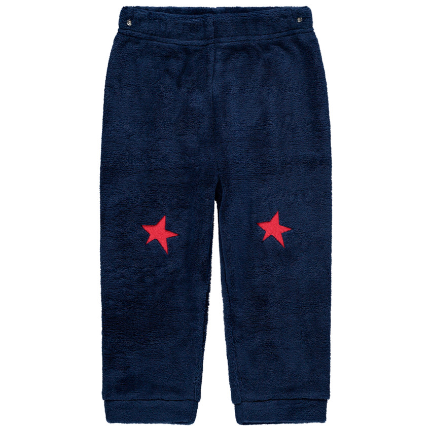 Pyjama en velours bicolore avec animal et étoiles brodées  