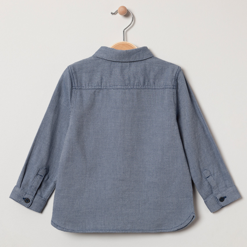 Chemise manches longues en coton fantaisie 